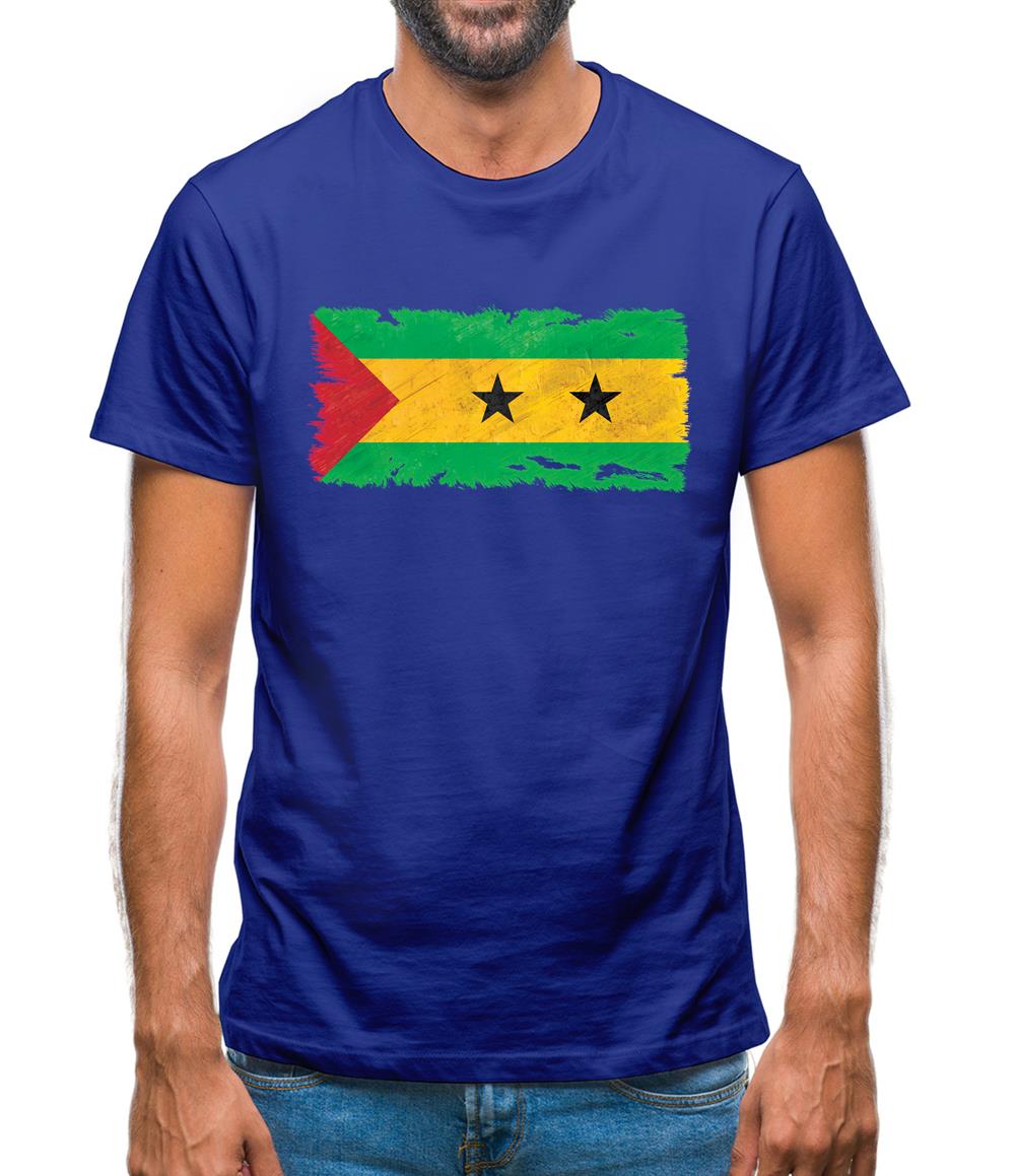Sao Tome And Principe Grunge Style Flag Mens T-Shirt Sao Tome And Principe Grunge Style Flag Mens T-Shirt