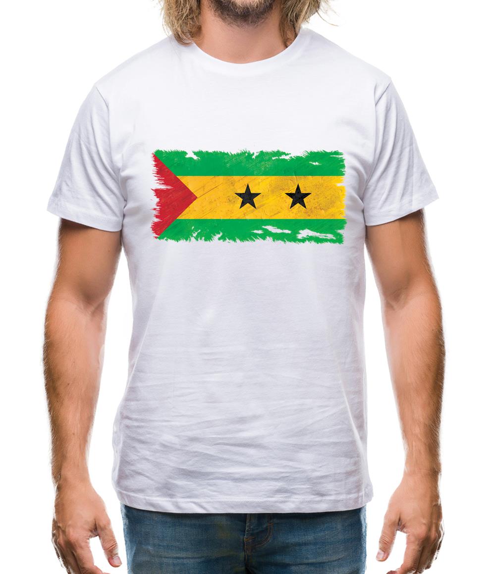 Sao Tome And Principe Grunge Style Flag Mens T-Shirt Sao Tome And Principe Grunge Style Flag Mens T-Shirt