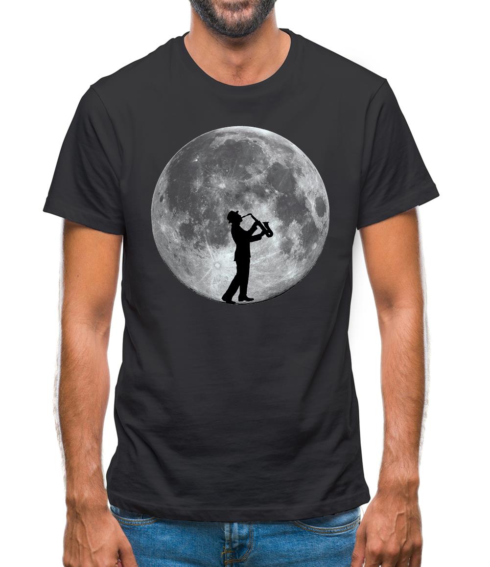 Saxophone Player Moon Mens T-Shirt Saxophone Player Moon Mens T-Shirt