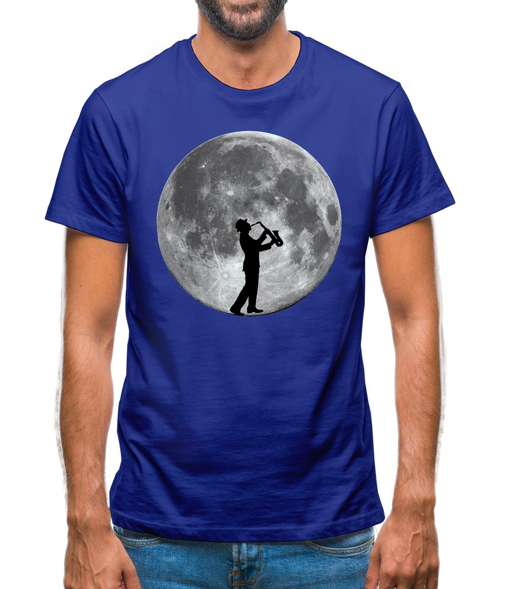 Saxophone Player Moon Mens T-Shirt Saxophone Player Moon Mens T-Shirt