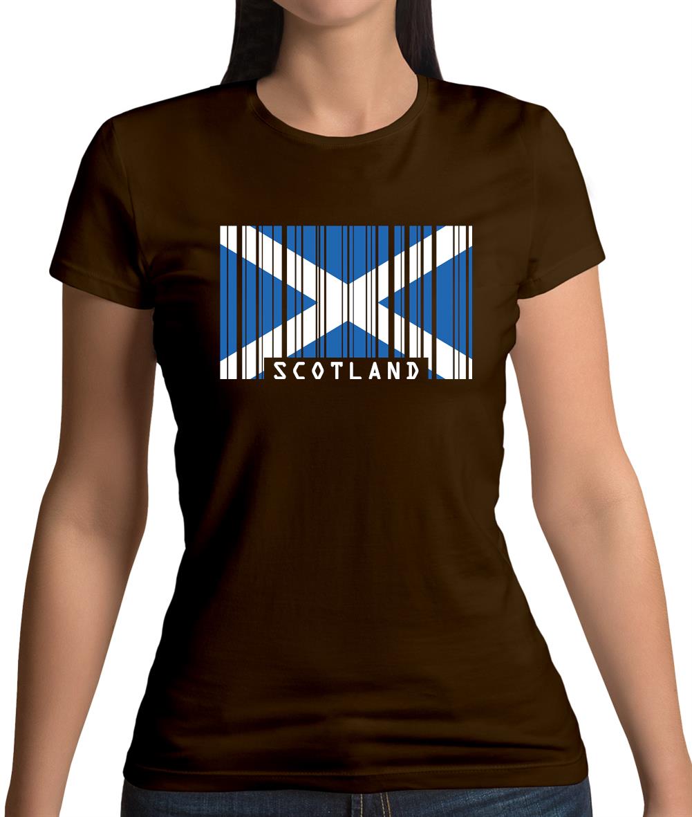 Scotland Barcode Style Flag Womens T-Shirt