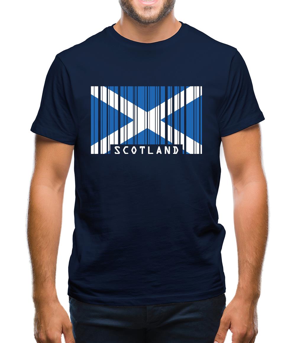 Scotland Barcode Style Flag Mens T-Shirt Scotland Barcode Style Flag Mens T-Shirt