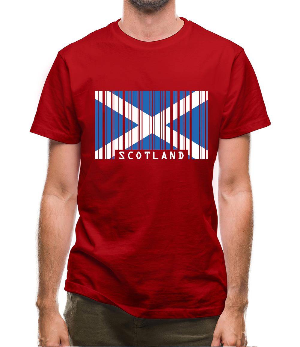 Scotland Barcode Style Flag Mens T-Shirt Scotland Barcode Style Flag Mens T-Shirt