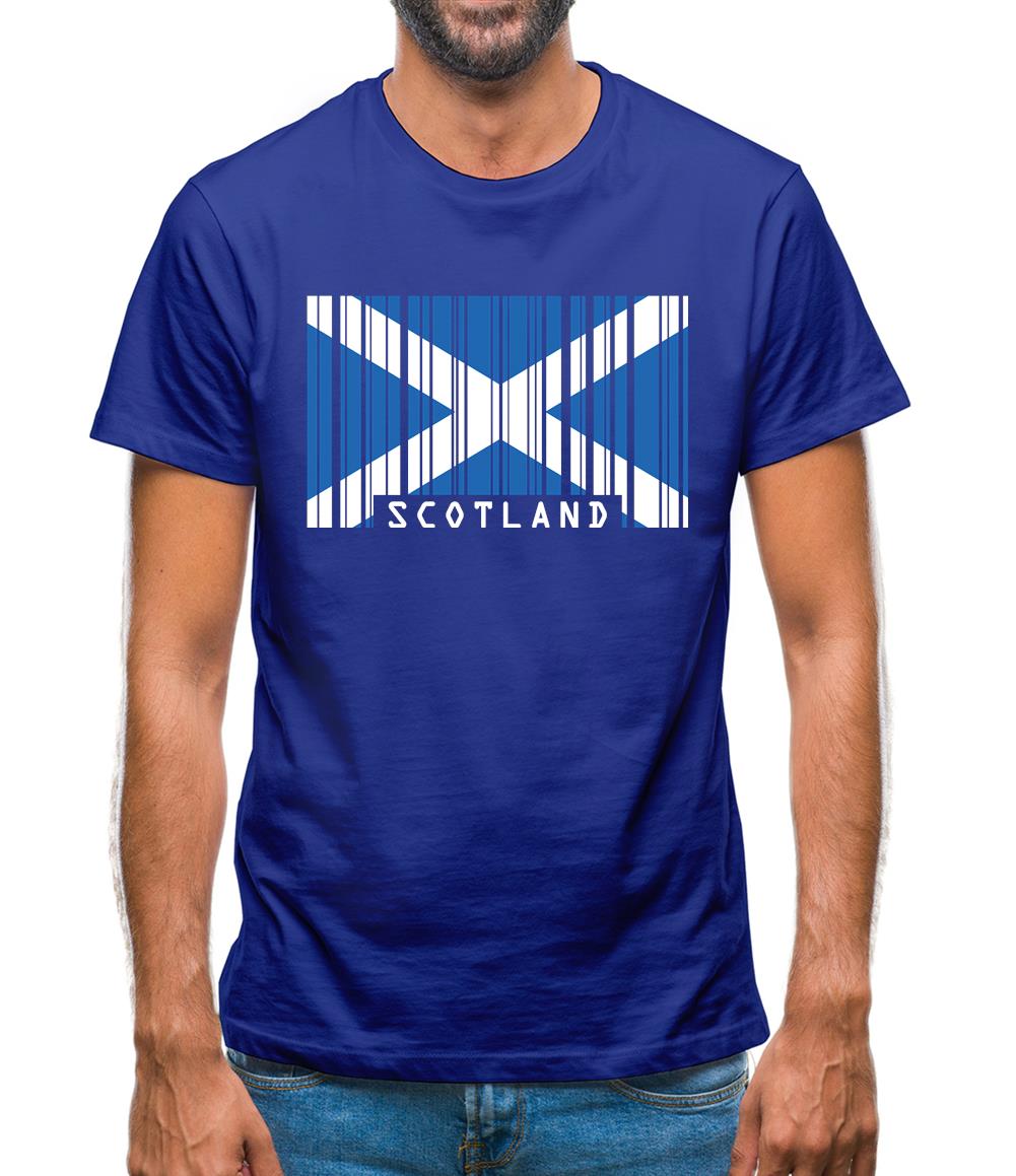 Scotland Barcode Style Flag Mens T-Shirt Scotland Barcode Style Flag Mens T-Shirt