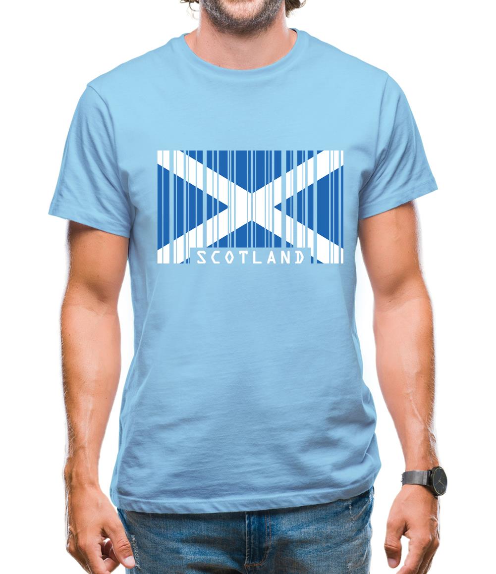 Scotland Barcode Style Flag Mens T-Shirt Scotland Barcode Style Flag Mens T-Shirt