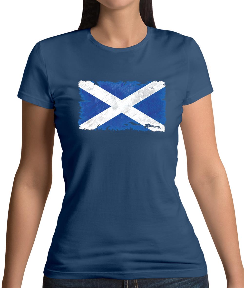 Scotland Grunge Style Flag Womens T-Shirt Scotland Grunge Style Flag Womens T-Shirt