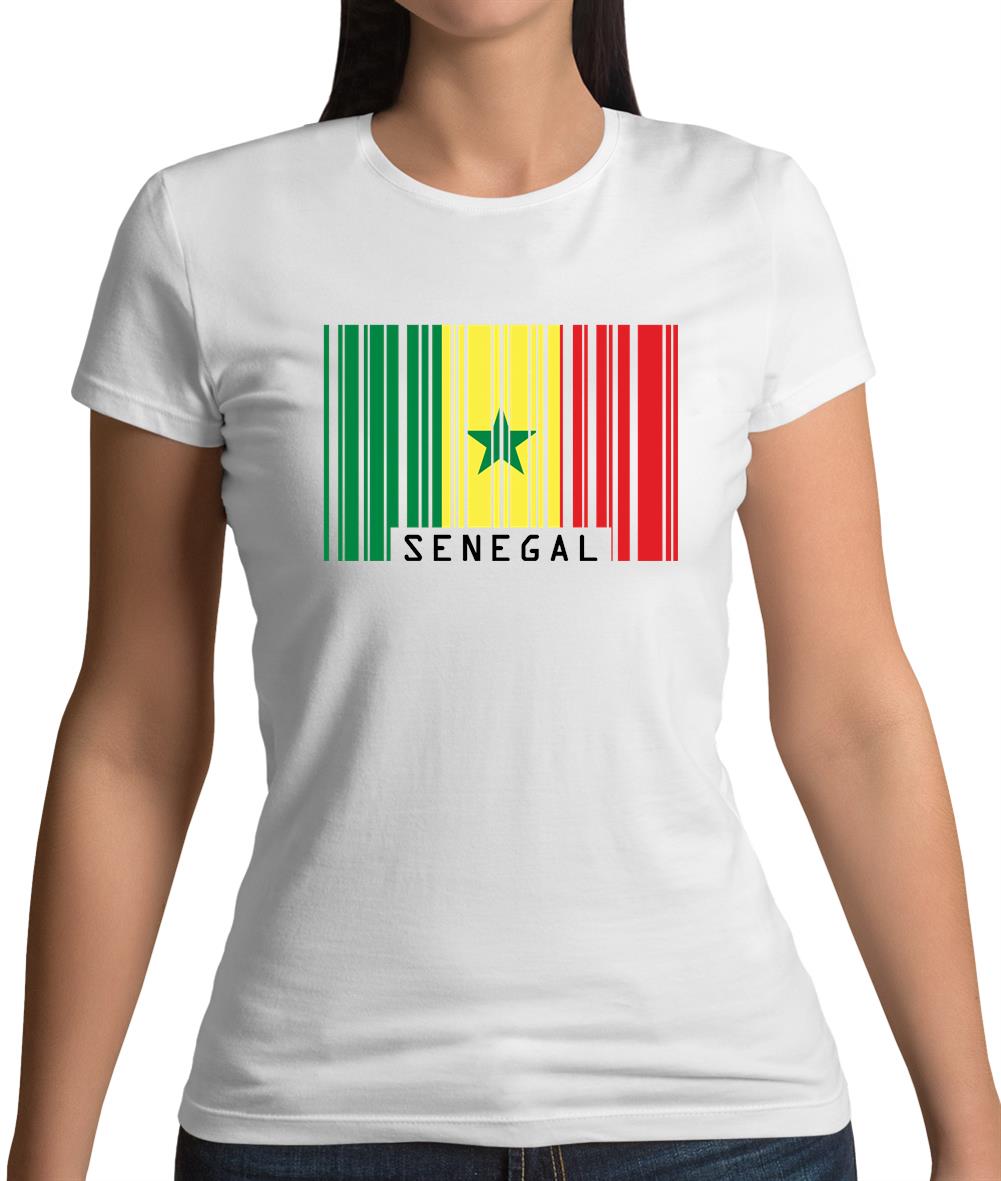 Senegal Barcode Style Flag Womens T-Shirt Senegal Barcode Style Flag Womens T-Shirt