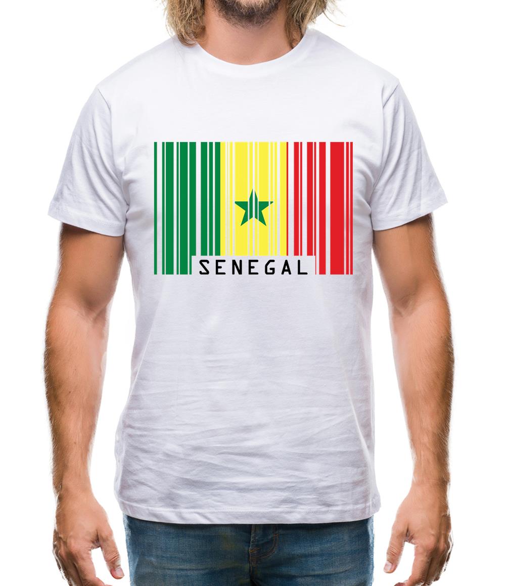Senegal Barcode Style Flag Mens T-Shirt Senegal Barcode Style Flag Mens T-Shirt