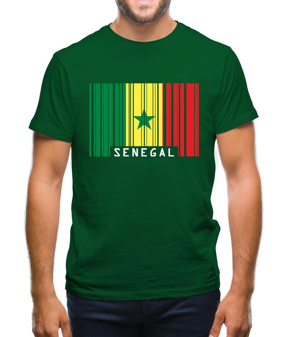 Senegal Barcode Style Flag Mens T-Shirt Senegal Barcode Style Flag Mens T-Shirt