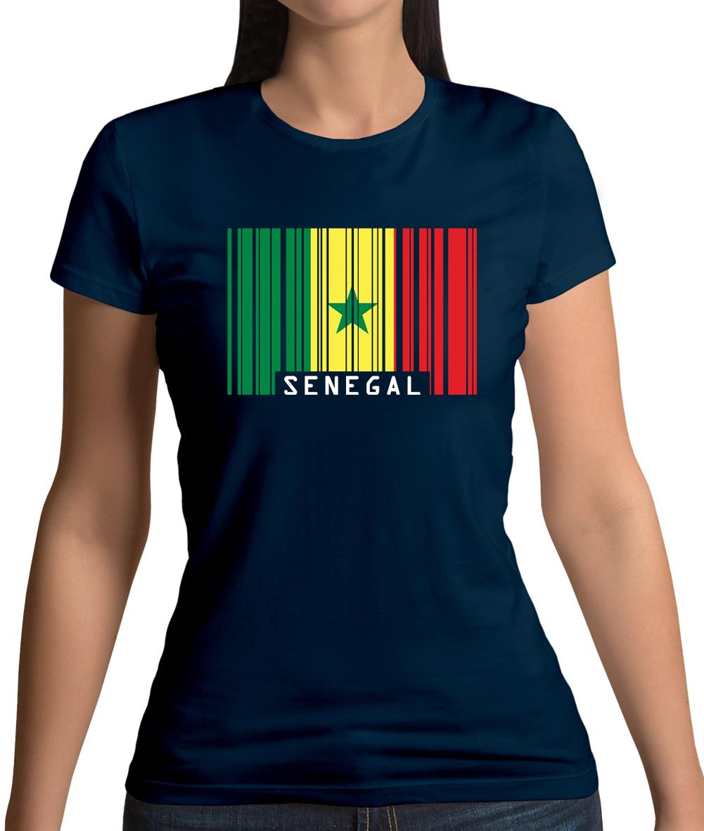 Senegal Barcode Style Flag Womens T-Shirt Senegal Barcode Style Flag Womens T-Shirt