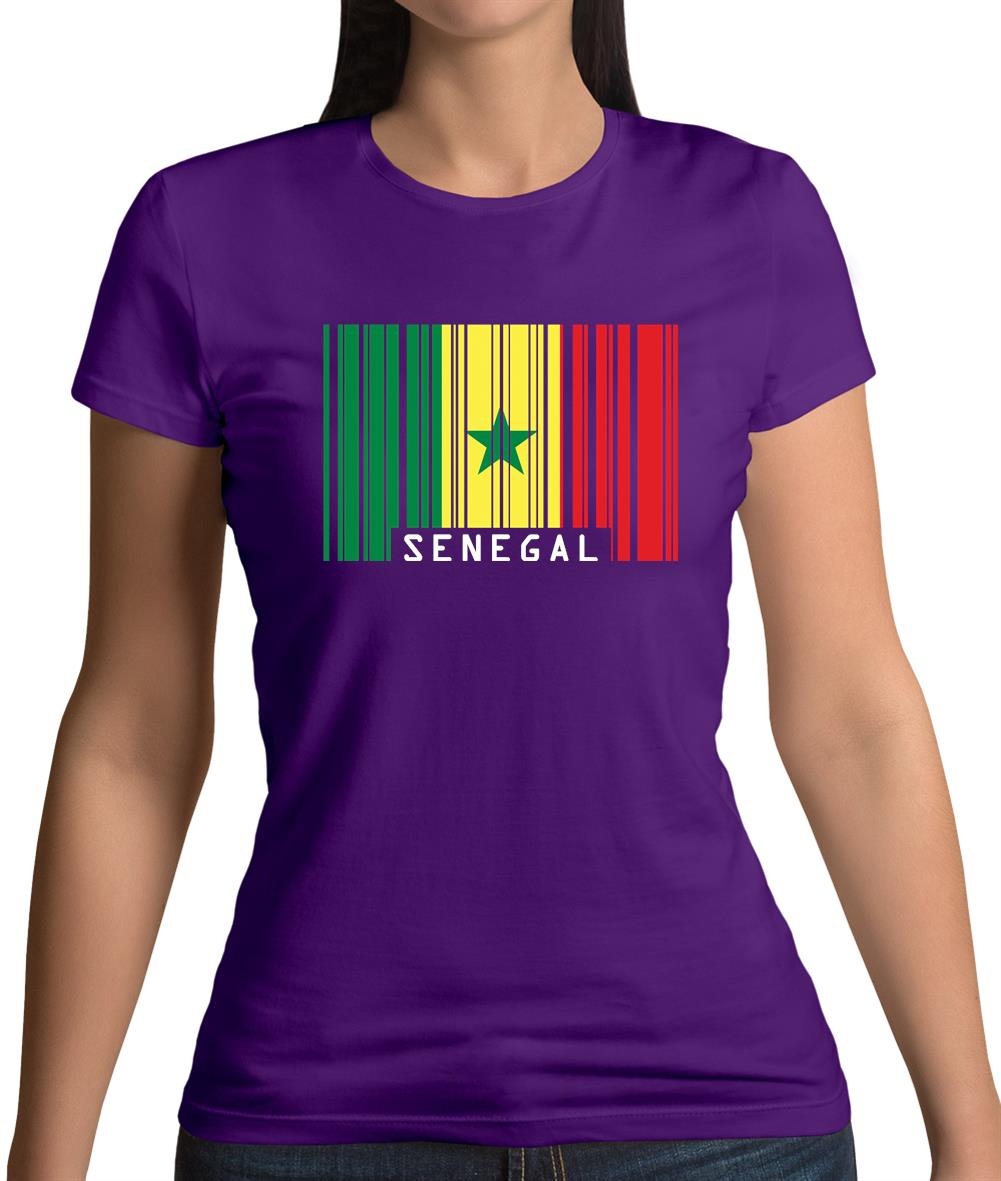 Senegal Barcode Style Flag Womens T-Shirt Senegal Barcode Style Flag Womens T-Shirt