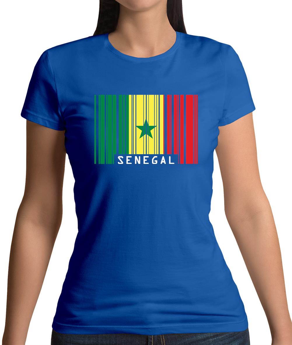Senegal Barcode Style Flag Womens T-Shirt Senegal Barcode Style Flag Womens T-Shirt