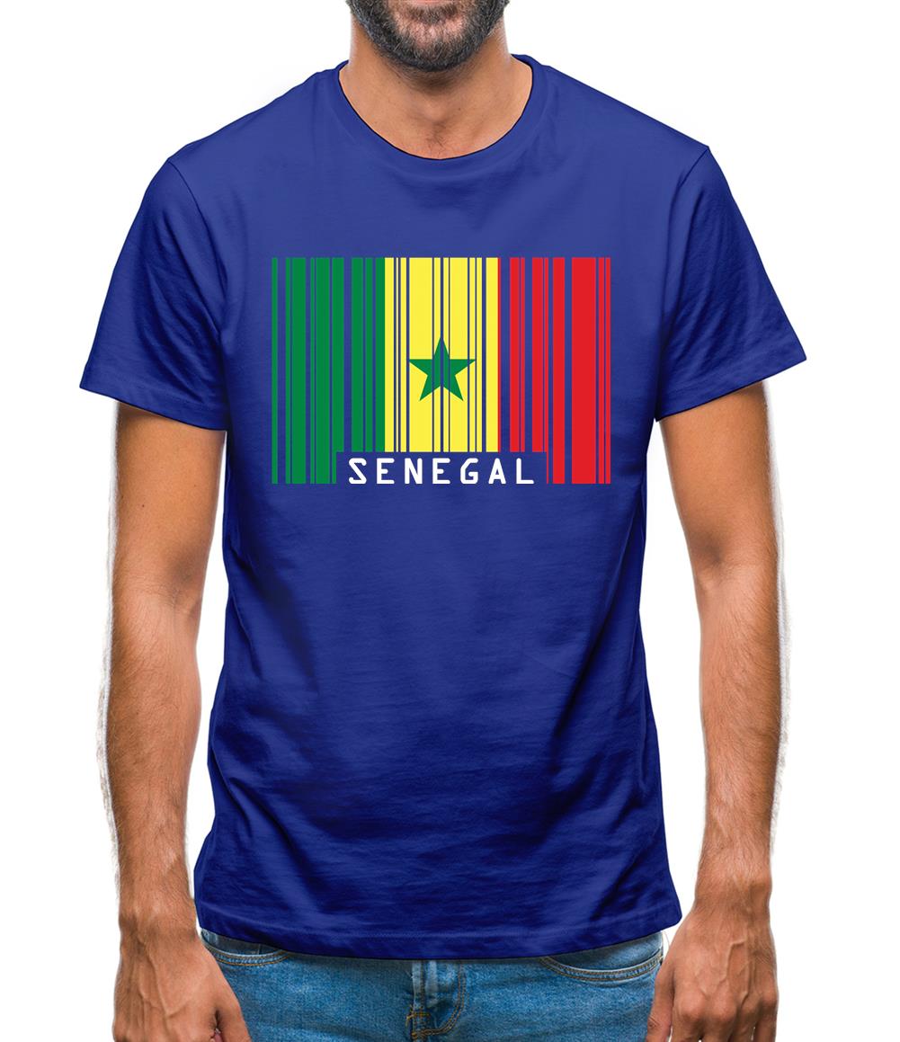 Senegal Barcode Style Flag Mens T-Shirt Senegal Barcode Style Flag Mens T-Shirt