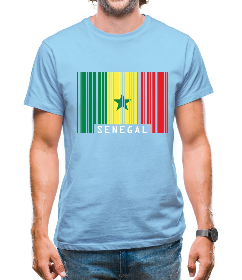 Senegal Barcode Style Flag Mens T-Shirt Senegal Barcode Style Flag Mens T-Shirt