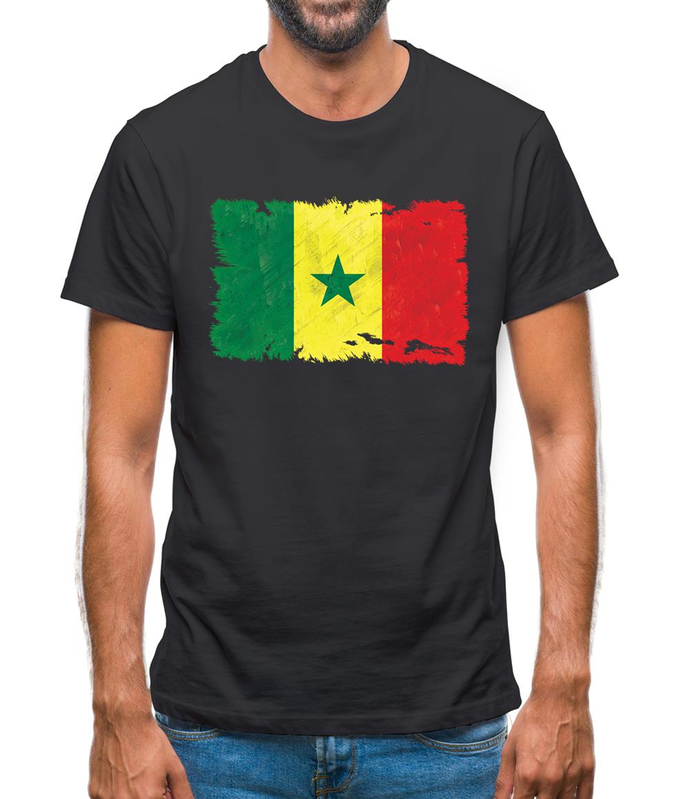 Senegal Grunge Style Flag Mens T-Shirt Senegal Grunge Style Flag Mens T-Shirt