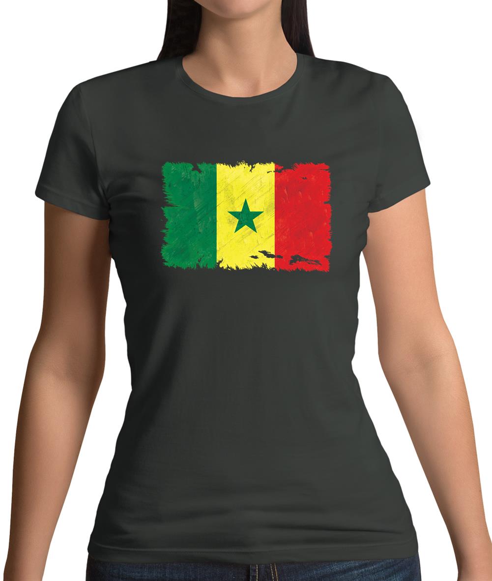 Senegal Grunge Style Flag Womens T-Shirt Senegal Grunge Style Flag Womens T-Shirt