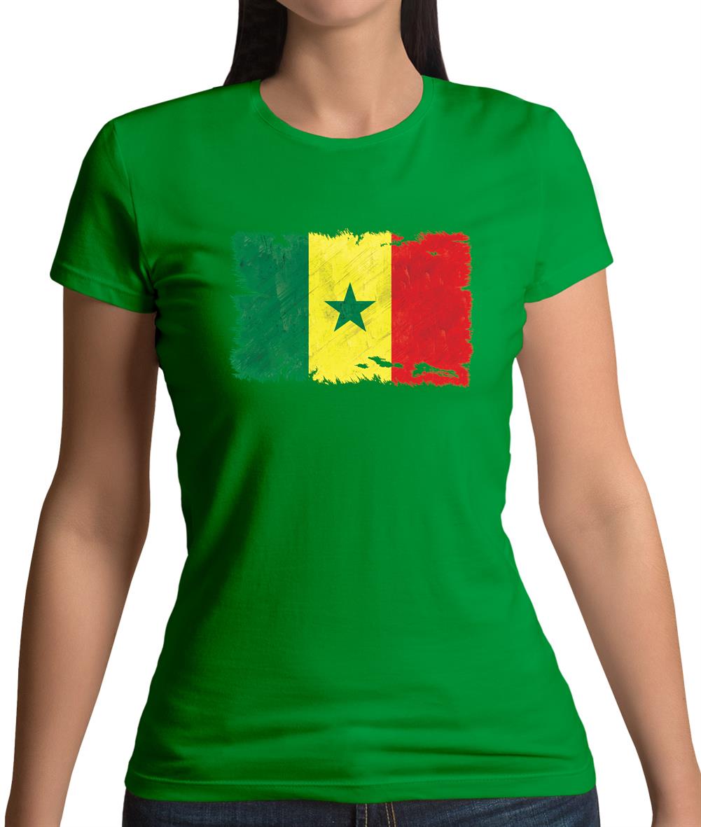 Senegal Grunge Style Flag Womens T-Shirt Senegal Grunge Style Flag Womens T-Shirt