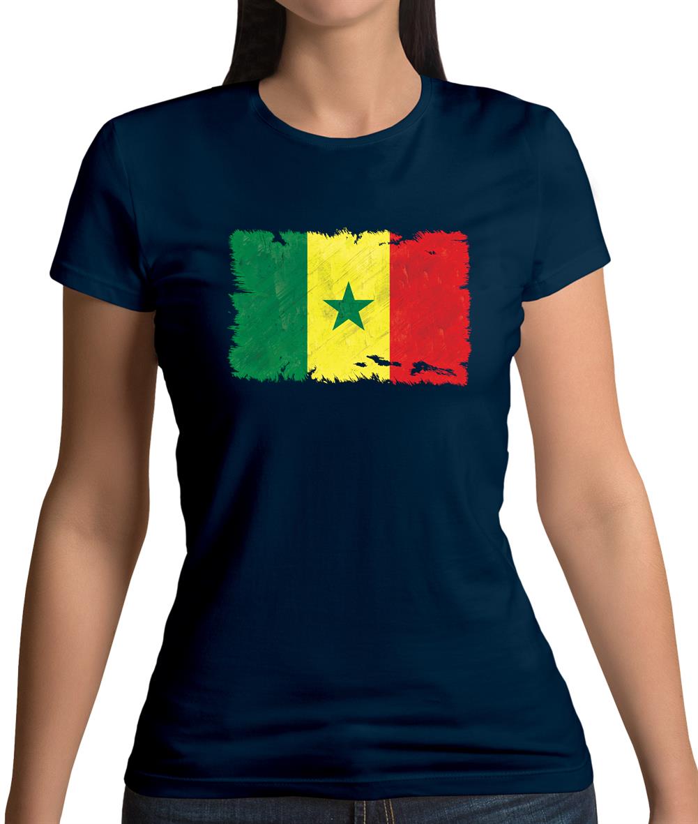 Senegal Grunge Style Flag Womens T-Shirt Senegal Grunge Style Flag Womens T-Shirt