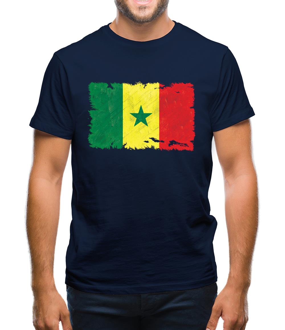 Senegal Grunge Style Flag Mens T-Shirt Senegal Grunge Style Flag Mens T-Shirt