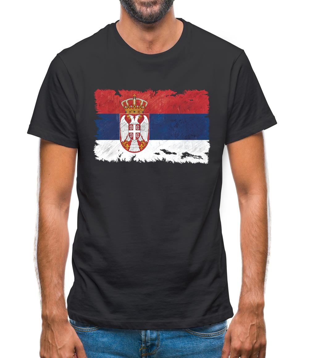 Serbia Grunge Style Flag Mens T-Shirt Serbia Grunge Style Flag Mens T-Shirt
