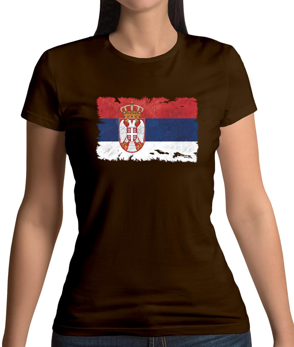 Serbia Grunge Style Flag Womens T-Shirt Serbia Grunge Style Flag Womens T-Shirt