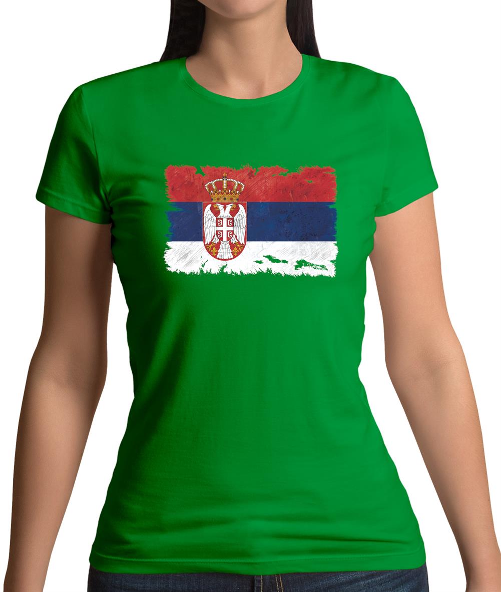 Serbia Grunge Style Flag Womens T-Shirt Serbia Grunge Style Flag Womens T-Shirt