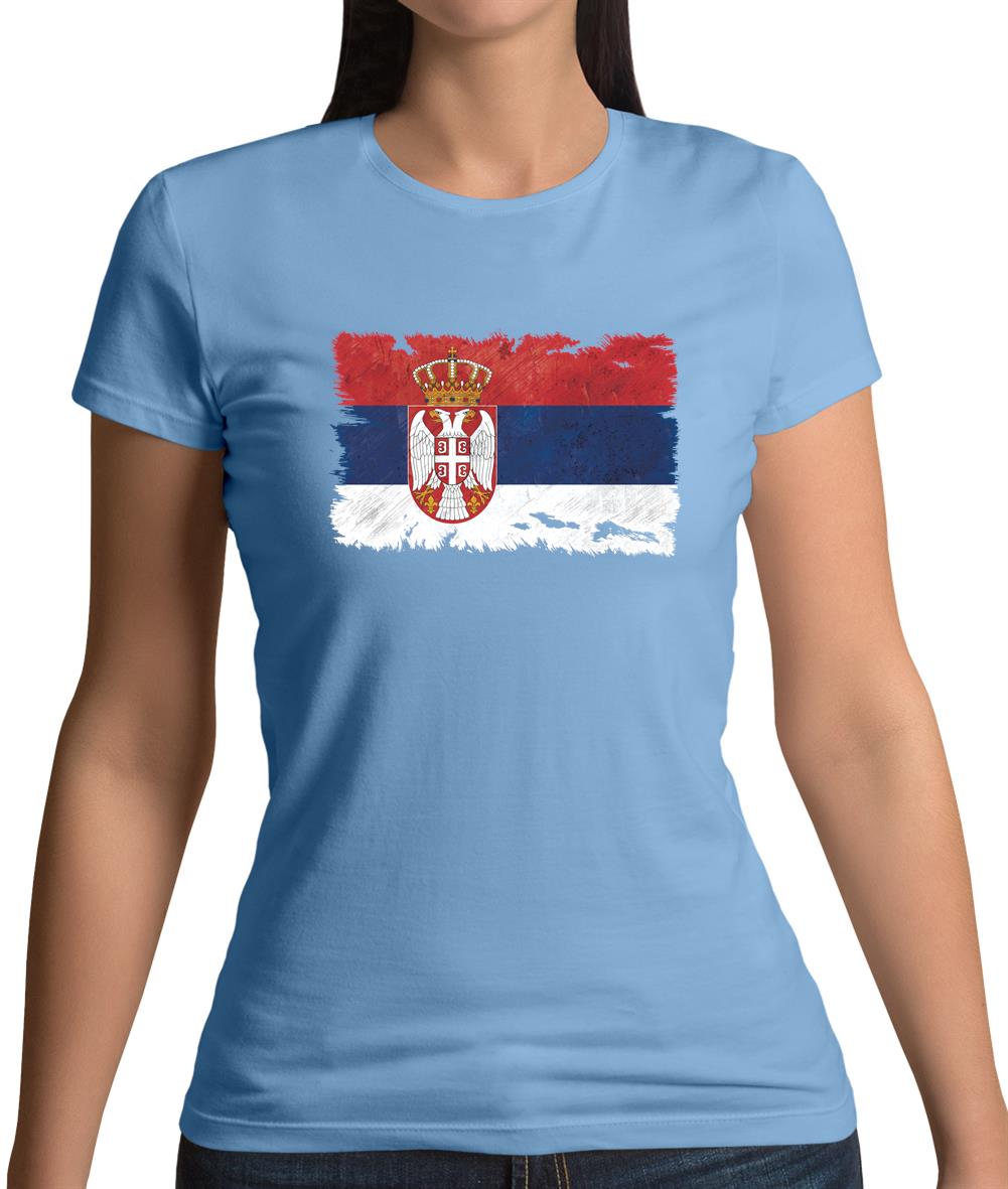 Serbia Grunge Style Flag Womens T-Shirt Serbia Grunge Style Flag Womens T-Shirt
