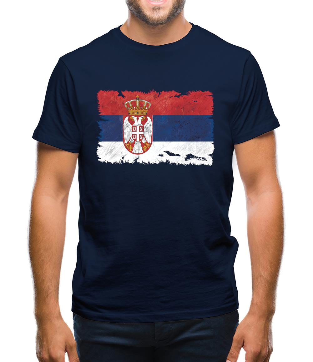 Serbia Grunge Style Flag Mens T-Shirt Serbia Grunge Style Flag Mens T-Shirt