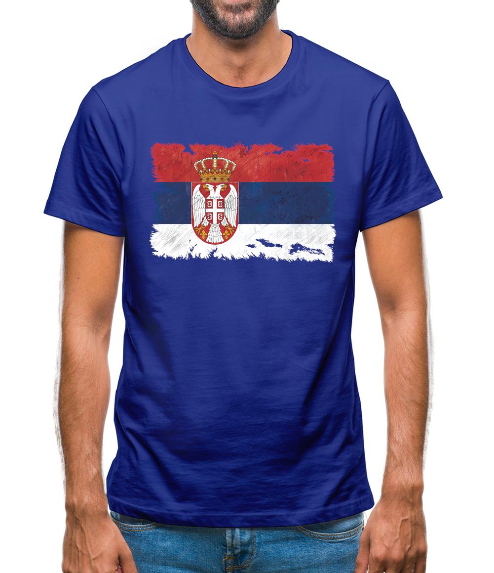 Serbia Grunge Style Flag Mens T-Shirt Serbia Grunge Style Flag Mens T-Shirt