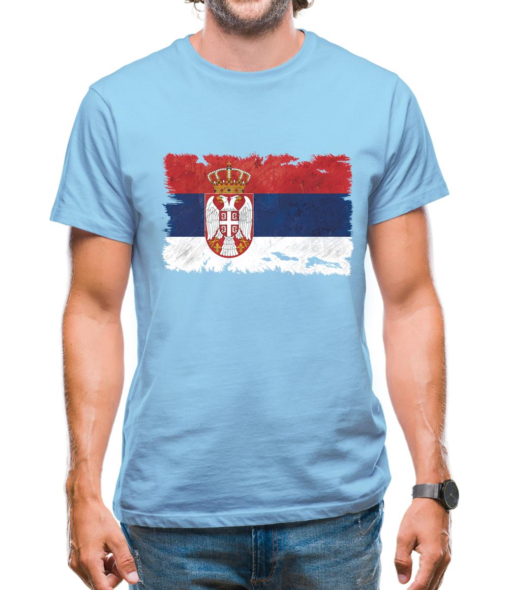 Serbia Grunge Style Flag Mens T-Shirt Serbia Grunge Style Flag Mens T-Shirt
