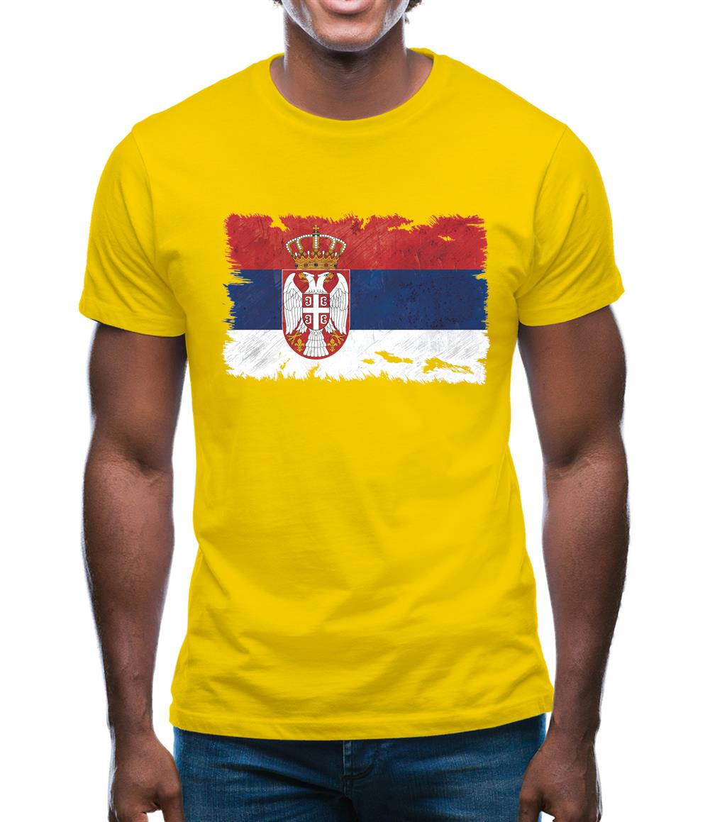 Serbia Grunge Style Flag Mens T-Shirt Serbia Grunge Style Flag Mens T-Shirt