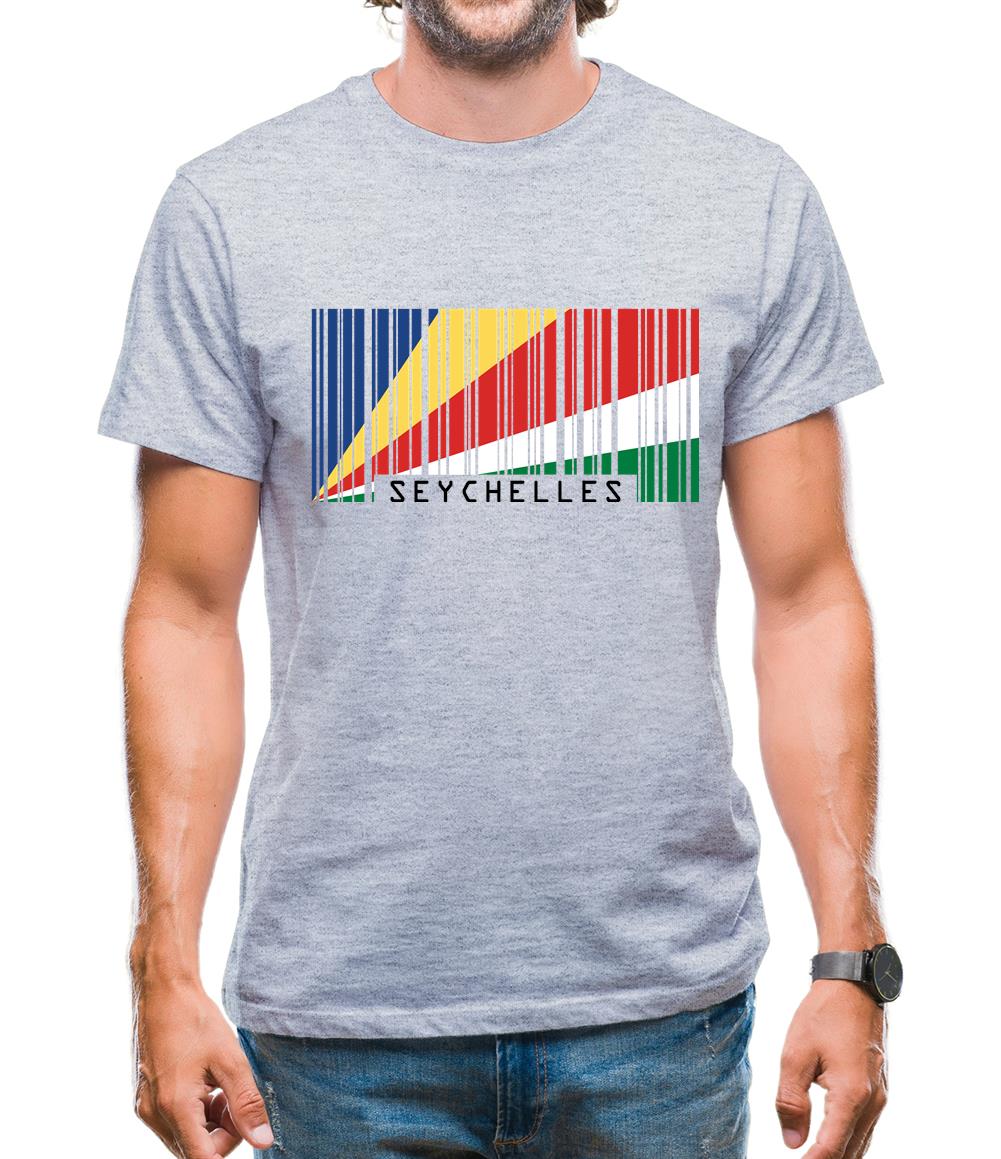 Seychelles Barcode Style Flag Mens T-Shirt Seychelles Barcode Style Flag Mens T-Shirt