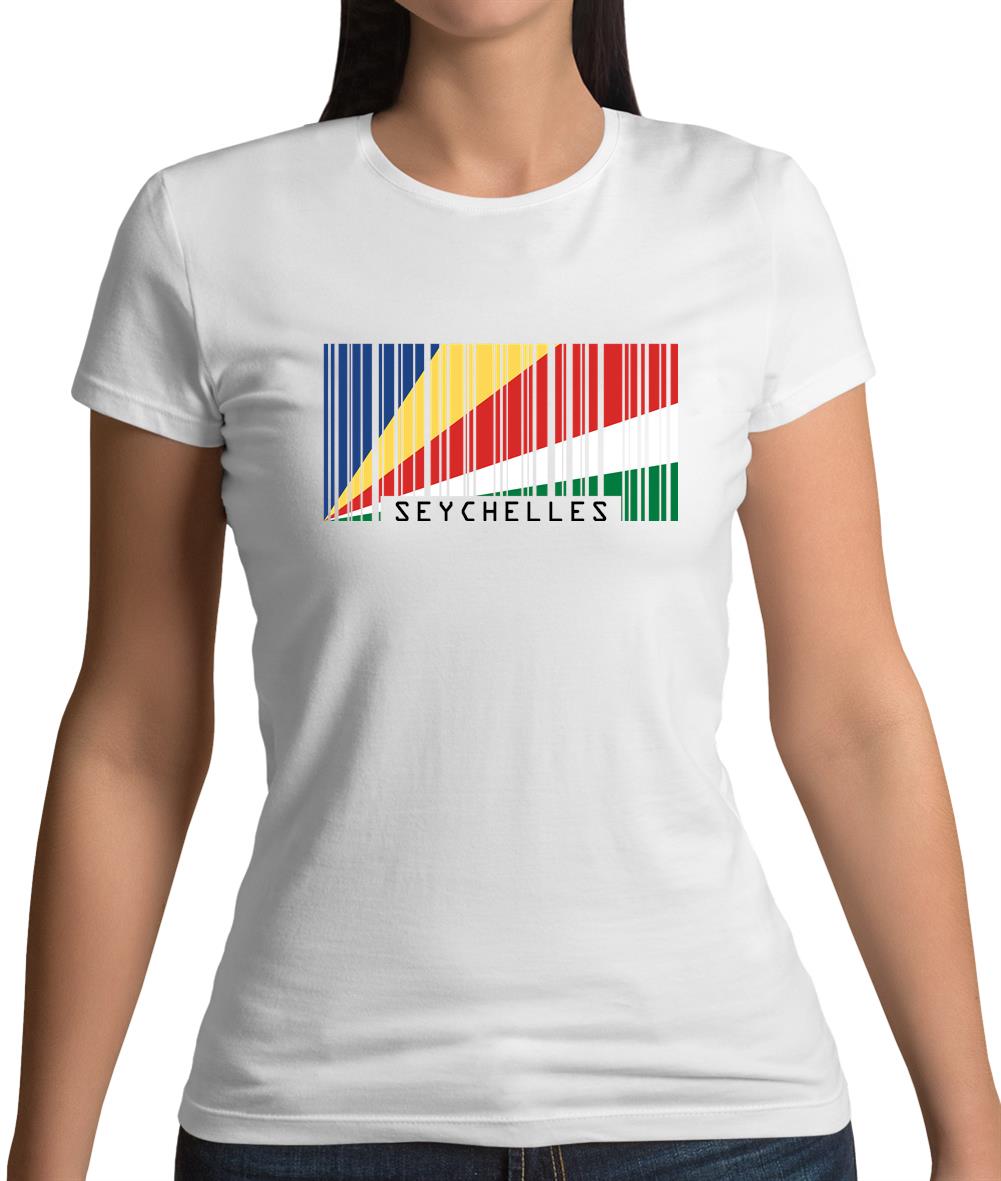 Seychelles Barcode Style Flag Womens T-Shirt Seychelles Barcode Style Flag Womens T-Shirt