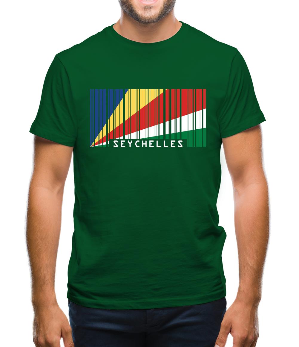 Seychelles Barcode Style Flag Mens T-Shirt Seychelles Barcode Style Flag Mens T-Shirt