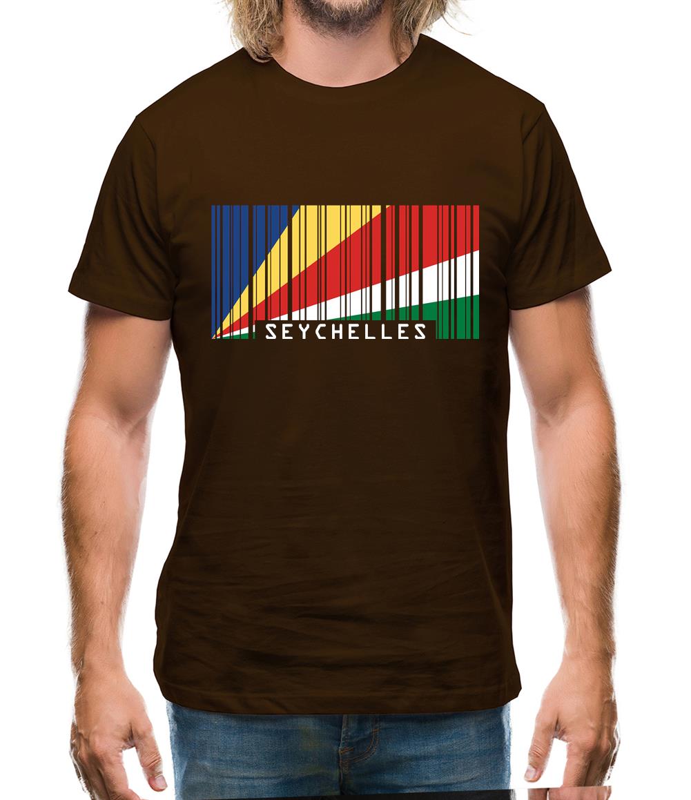 Seychelles Barcode Style Flag Mens T-Shirt Seychelles Barcode Style Flag Mens T-Shirt