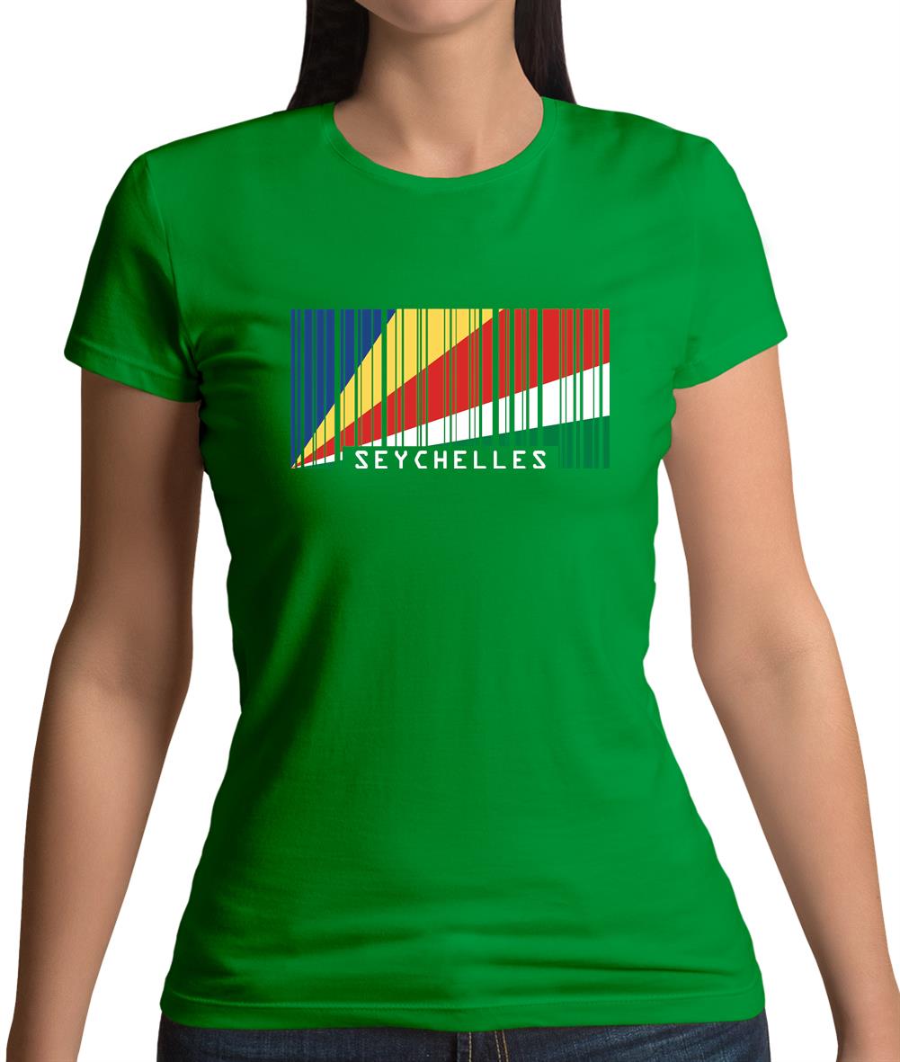 Seychelles Barcode Style Flag Womens T-Shirt Seychelles Barcode Style Flag Womens T-Shirt