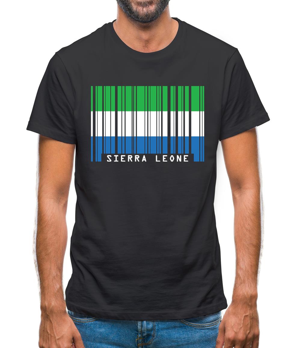 Sierra Leone  Barcode Style Flag Mens T-Shirt Sierra Leone  Barcode Style Flag Mens T-Shirt