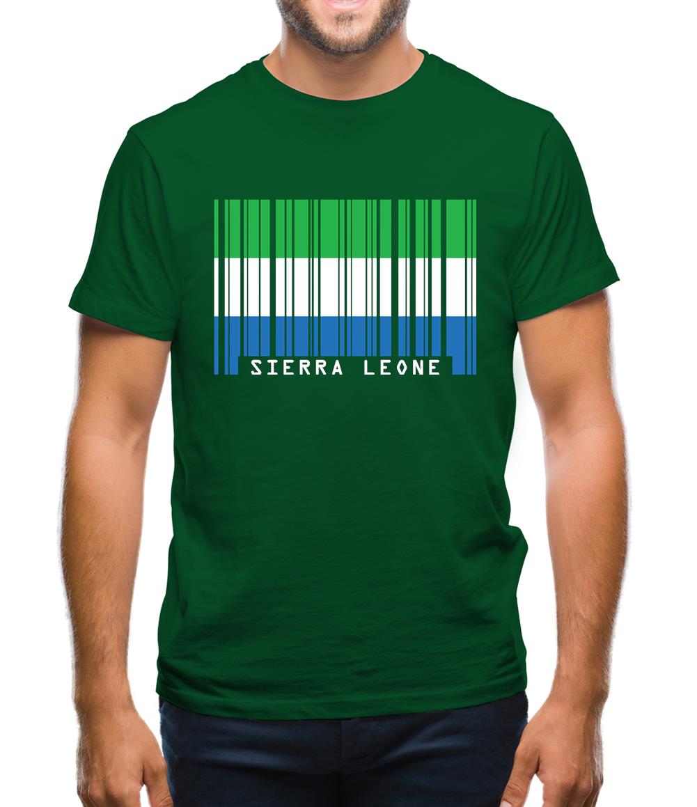 Sierra Leone  Barcode Style Flag Mens T-Shirt Sierra Leone  Barcode Style Flag Mens T-Shirt
