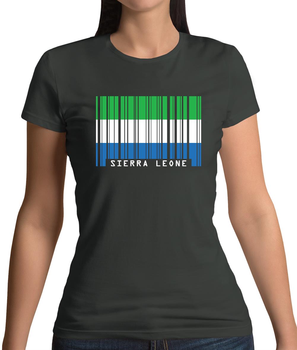 Sierra Leone  Barcode Style Flag Womens T-Shirt Sierra Leone  Barcode Style Flag Womens T-Shirt