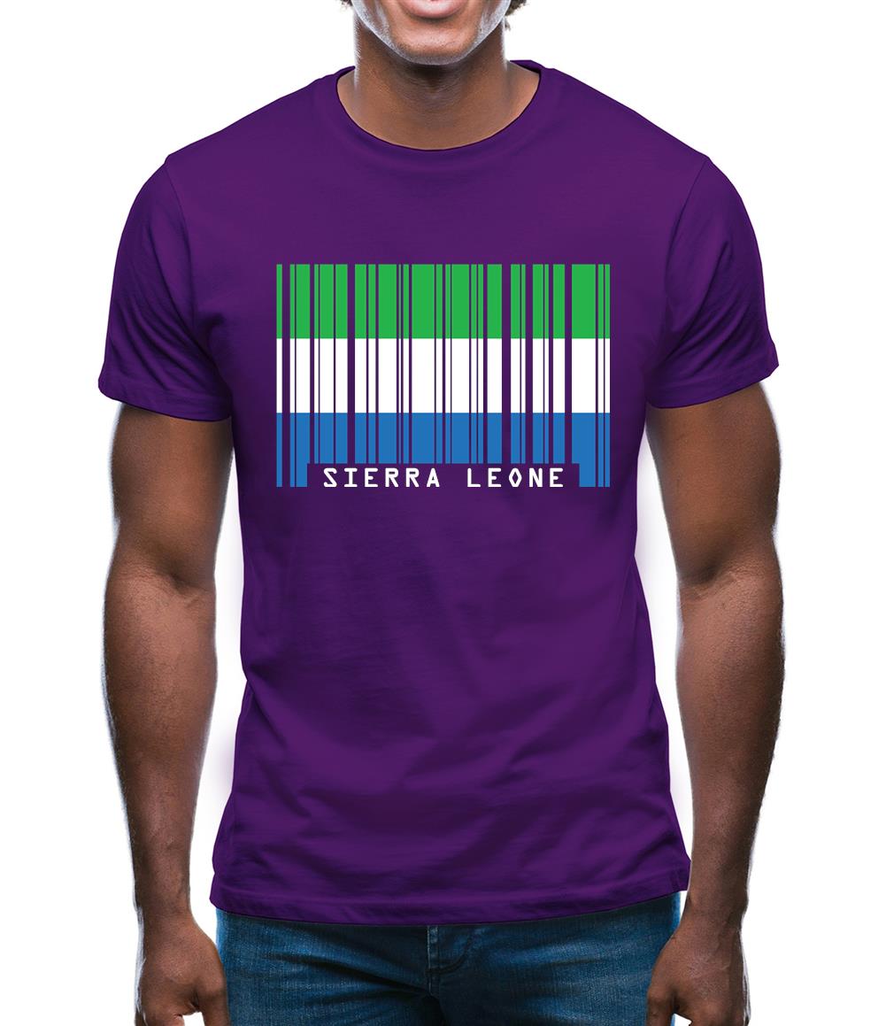 Sierra Leone  Barcode Style Flag Mens T-Shirt Sierra Leone  Barcode Style Flag Mens T-Shirt