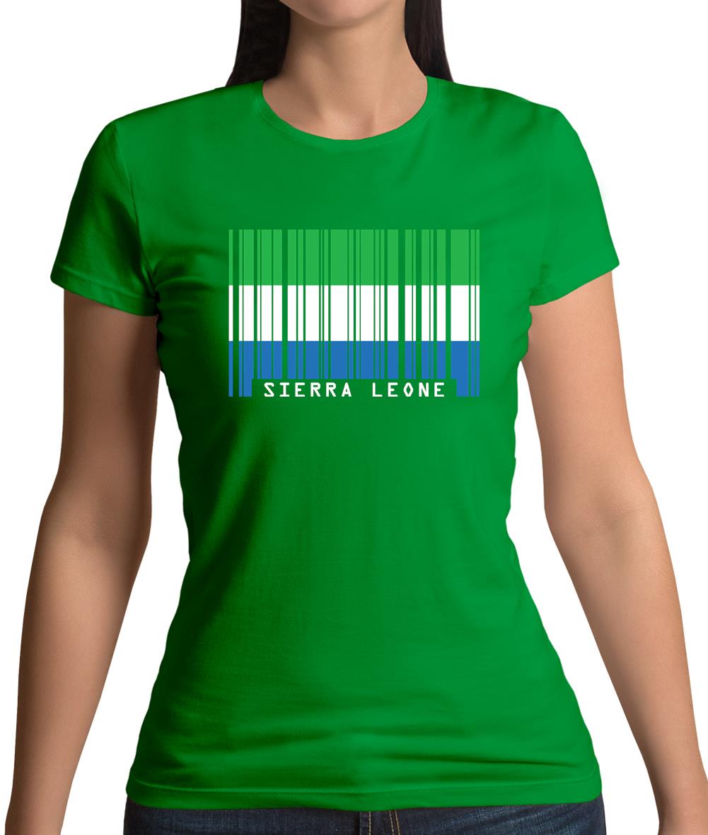 Sierra Leone  Barcode Style Flag Womens T-Shirt Sierra Leone  Barcode Style Flag Womens T-Shirt