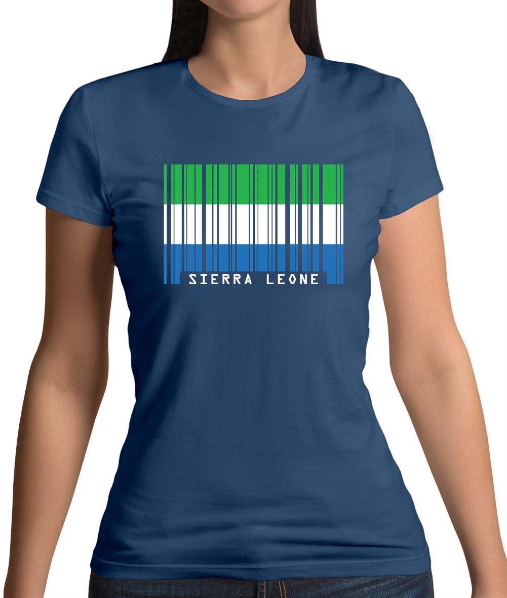 Sierra Leone  Barcode Style Flag Womens T-Shirt Sierra Leone  Barcode Style Flag Womens T-Shirt