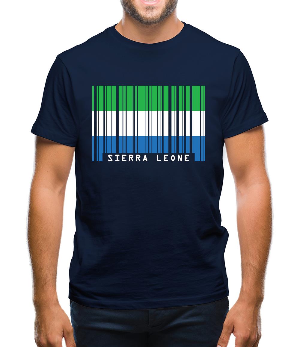 Sierra Leone  Barcode Style Flag Mens T-Shirt Sierra Leone  Barcode Style Flag Mens T-Shirt