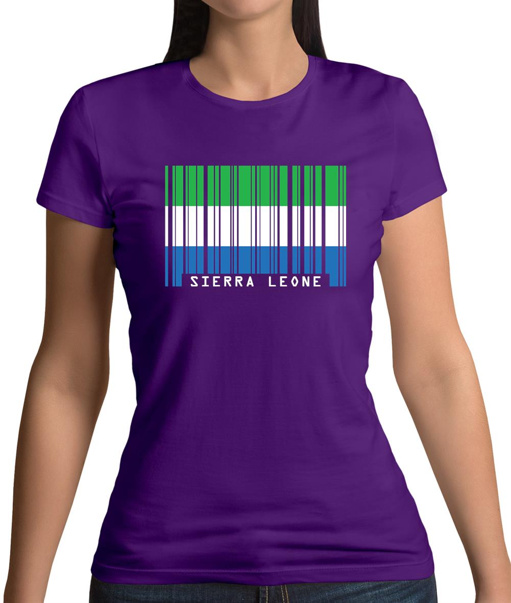 Sierra Leone  Barcode Style Flag Womens T-Shirt Sierra Leone  Barcode Style Flag Womens T-Shirt