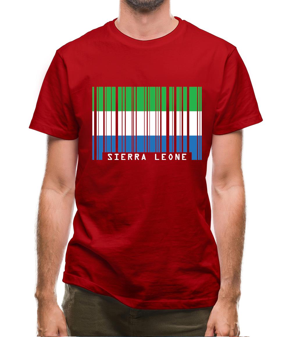Sierra Leone  Barcode Style Flag Mens T-Shirt Sierra Leone  Barcode Style Flag Mens T-Shirt