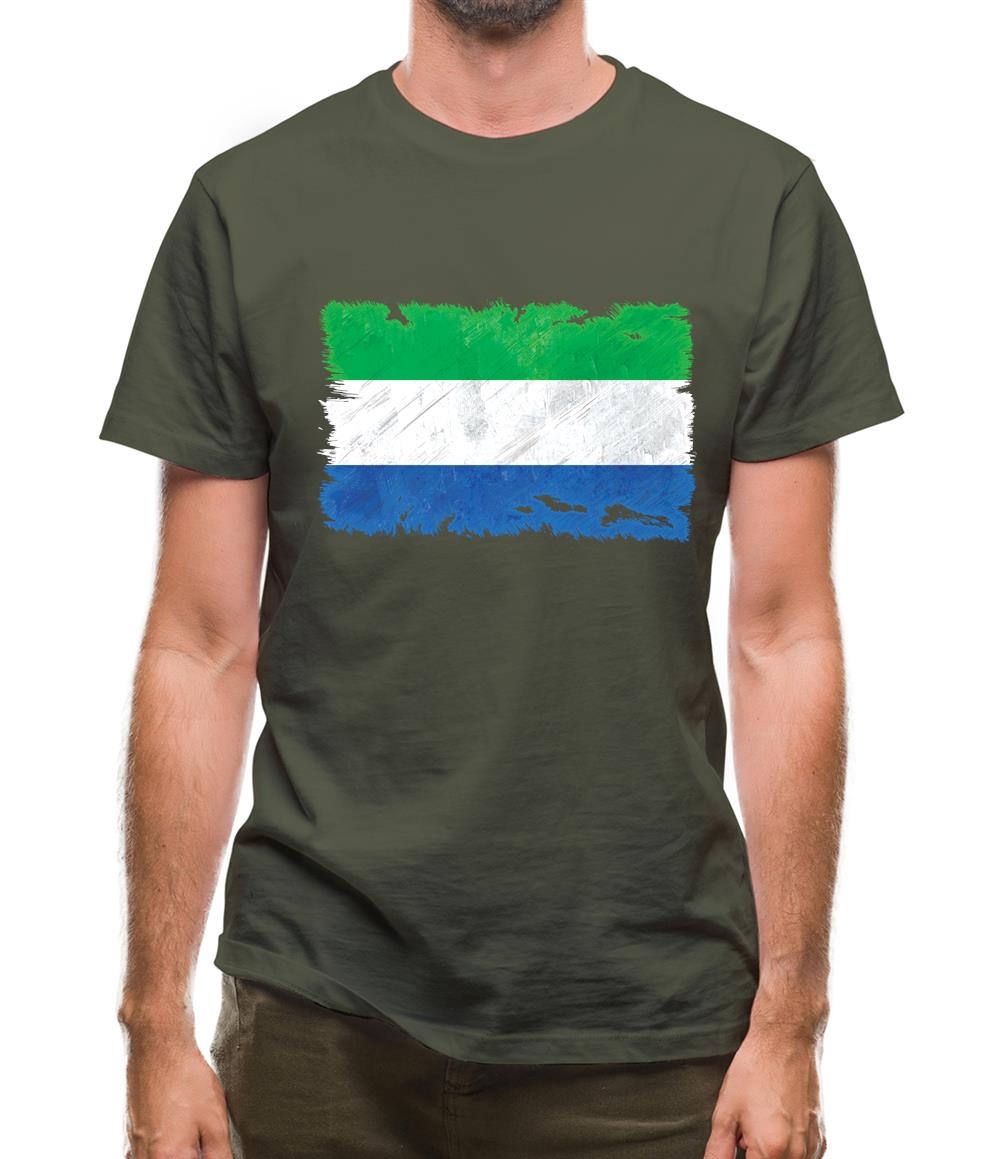 Sierra Leone Grunge Style Flag Mens T-Shirt Sierra Leone Grunge Style Flag Mens T-Shirt