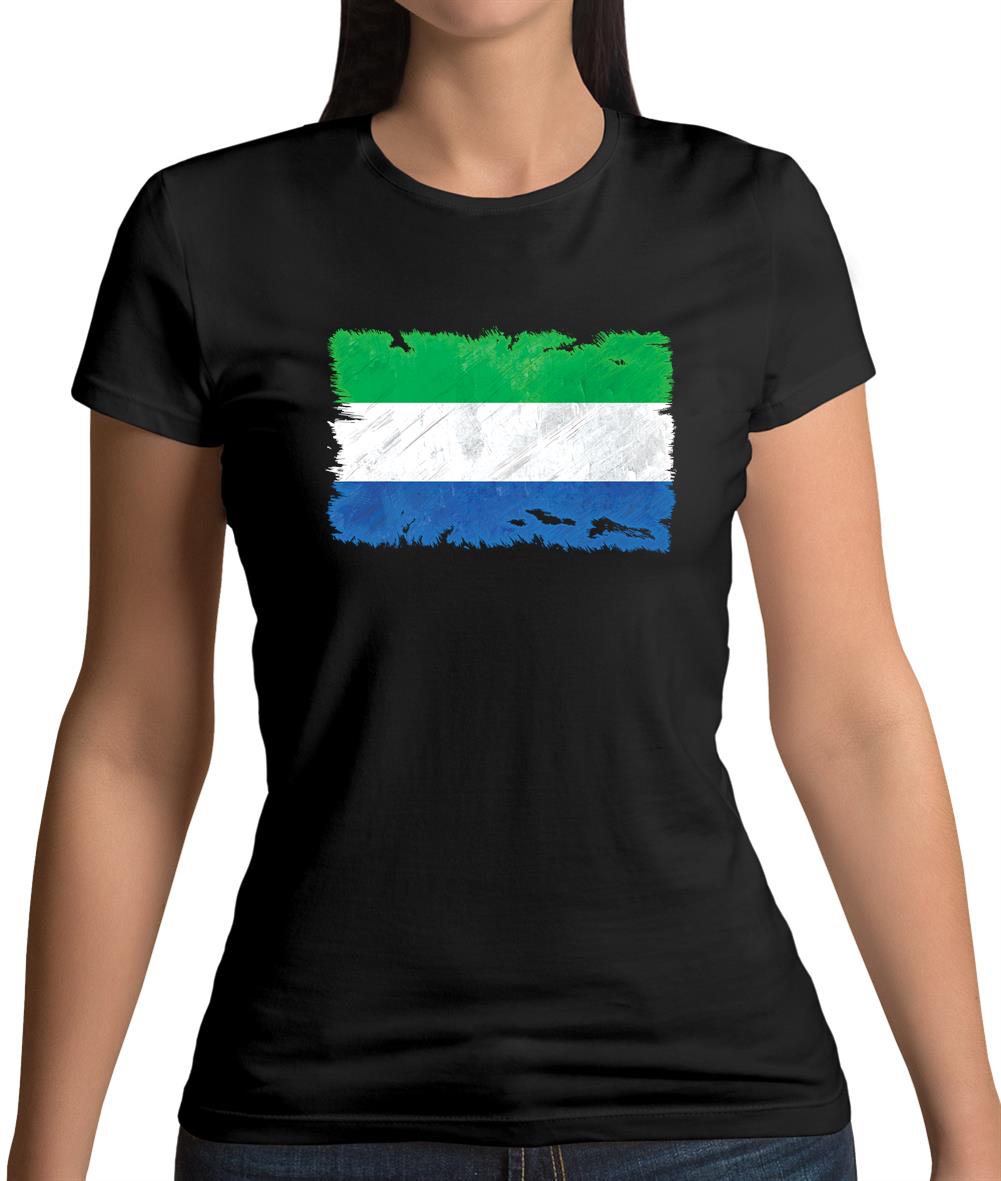 Sierra Leone Grunge Style Flag Womens T-Shirt Sierra Leone Grunge Style Flag Womens T-Shirt