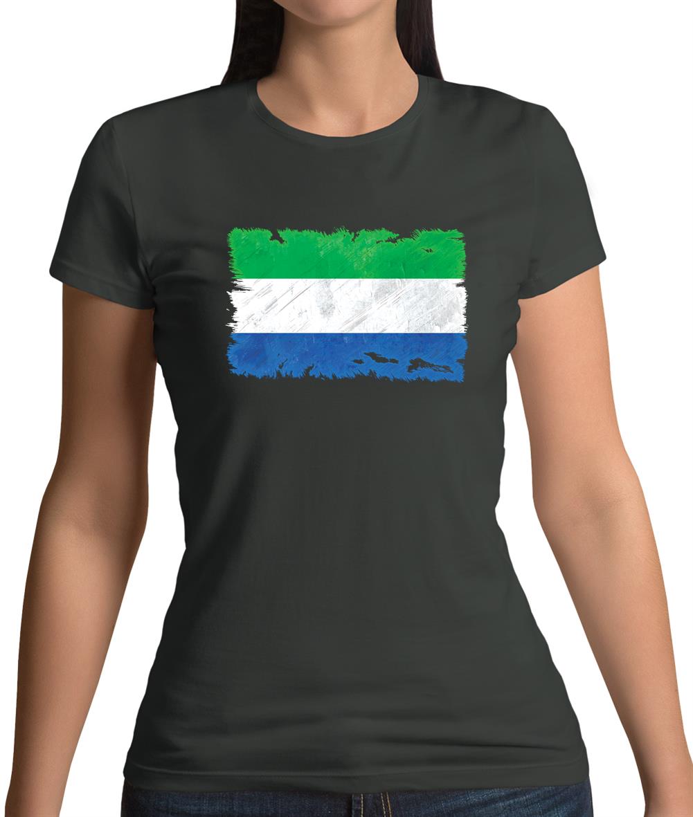 Sierra Leone Grunge Style Flag Womens T-Shirt Sierra Leone Grunge Style Flag Womens T-Shirt