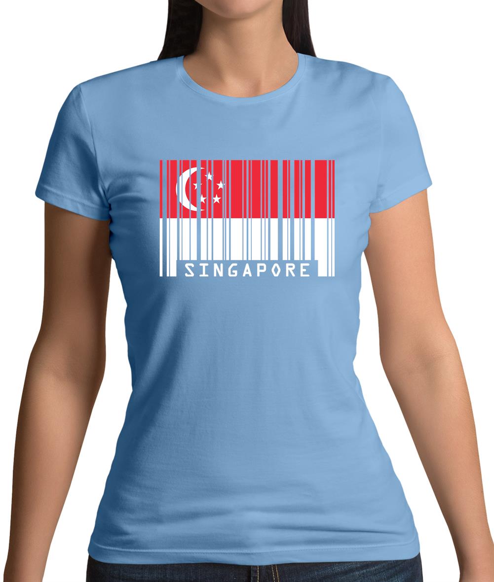 Singapore Barcode Style Flag Womens T-Shirt Singapore Barcode Style Flag Womens T-Shirt