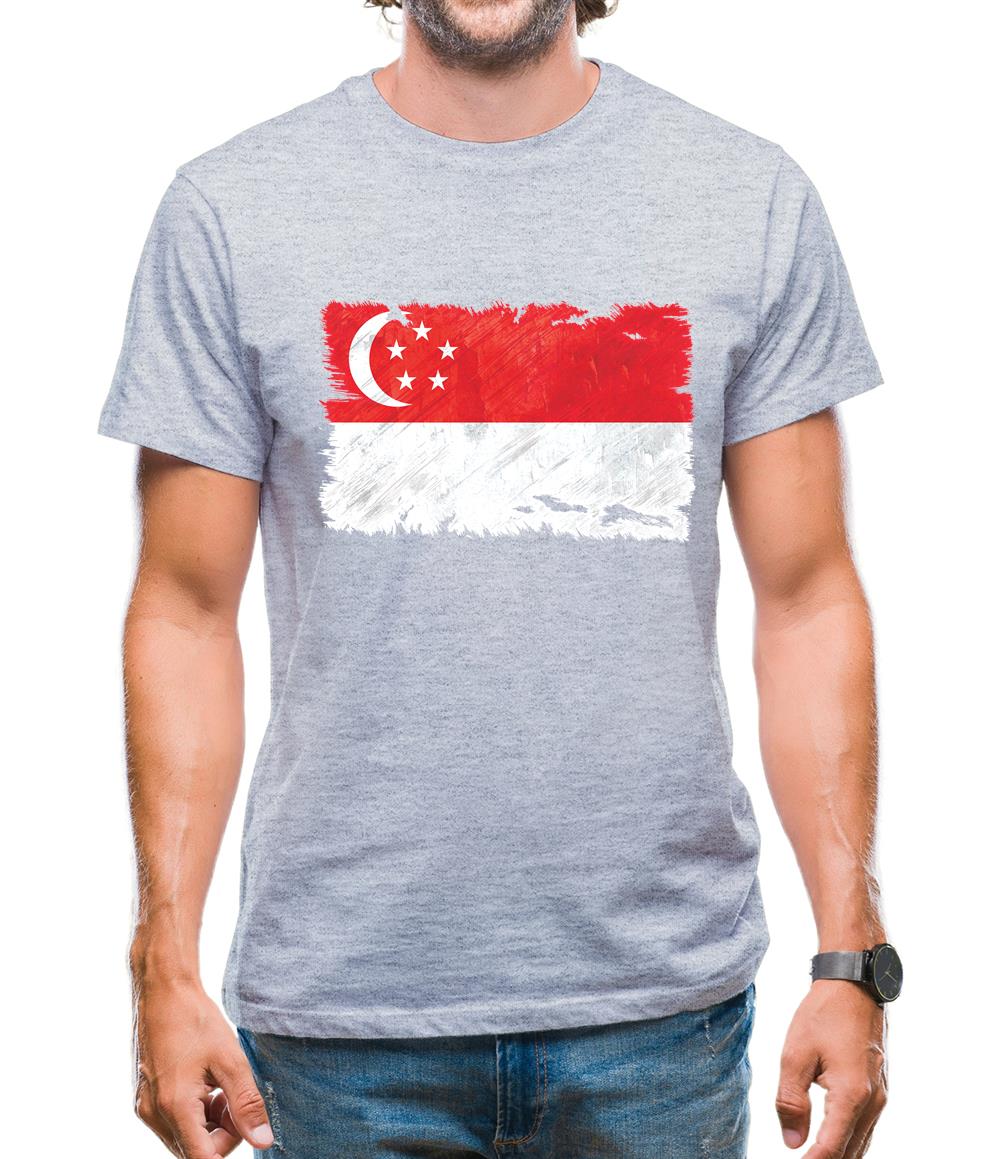 Singapore Grunge Style Flag Mens T-Shirt Singapore Grunge Style Flag Mens T-Shirt